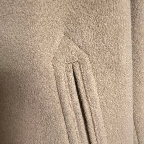 LL Bean Cashmere Blend Peacoat Coat Camel Size 14 Career Old Money Nautical - Picture 9 of 14